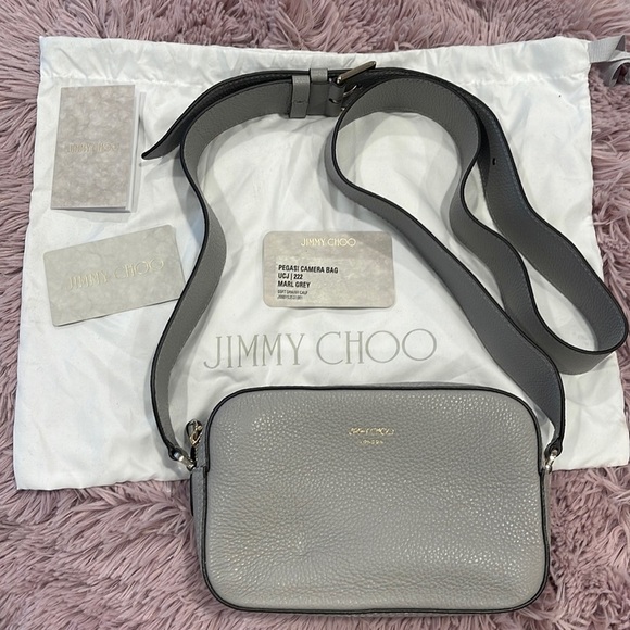 JIMMY CHOO Pegasi Crossbody Camera Bag in Marl Grey - Picture 1 of 6